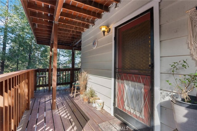 view of wooden deck