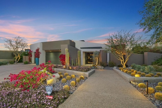 view of front of house with a garage