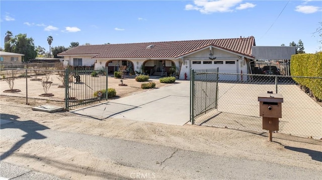 view of front of house with a garage