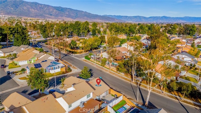 bird's eye view with a mountain view