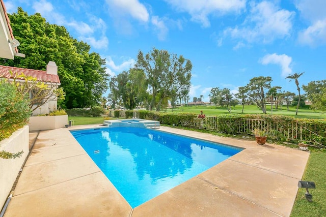 view of pool featuring a patio area