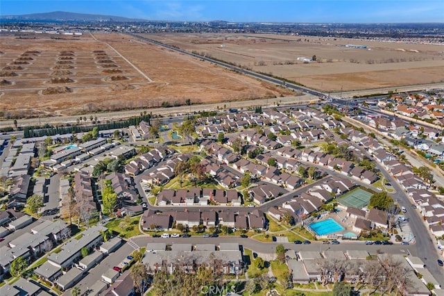 bird's eye view with a mountain view