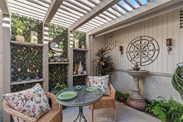 view of patio with a pergola