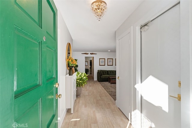 entrance foyer with light wood-type flooring