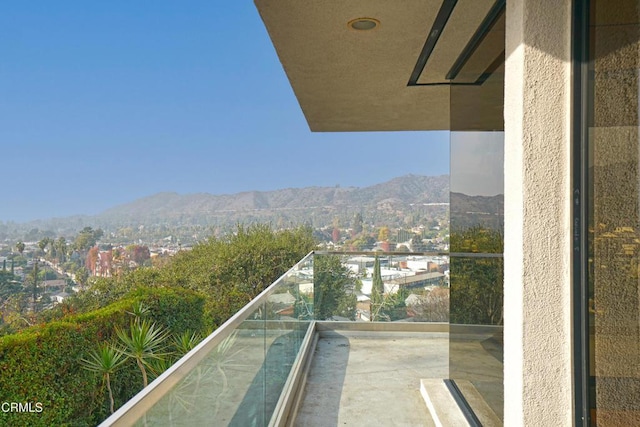 balcony with a mountain view