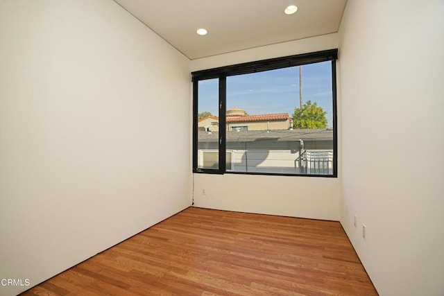 empty room with light wood-type flooring