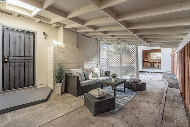 view of patio / terrace featuring an outdoor living space