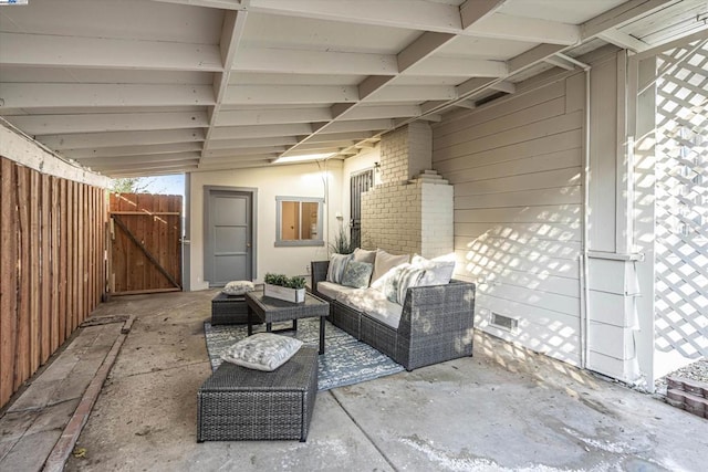 view of patio / terrace with an outdoor living space