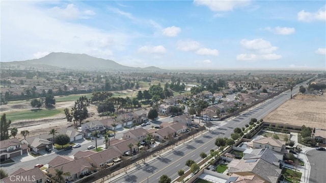 aerial view with a mountain view