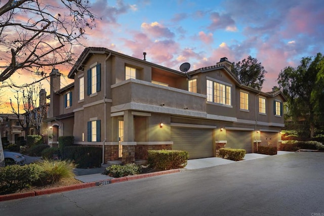 view of front of house with a garage