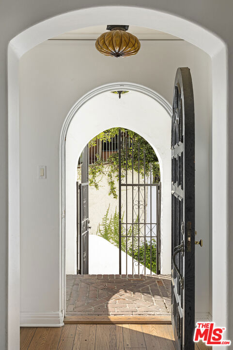 entrance foyer featuring wood-type flooring