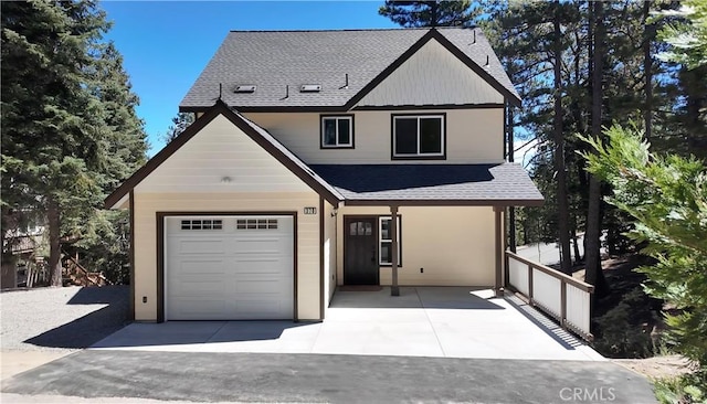 370 Auburn Dr, Lake Arrowhead, CA 92352 - view of front of house featuring roof with shingles and concrete driveway