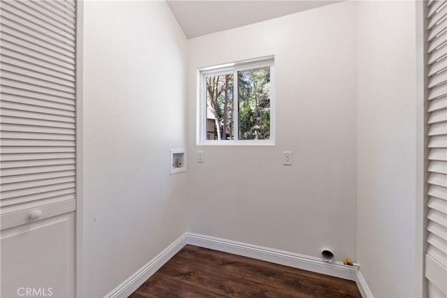 370 Auburn Dr, Lake Arrowhead, CA 92352 - washroom featuring washer hookup and dark wood-style flooring