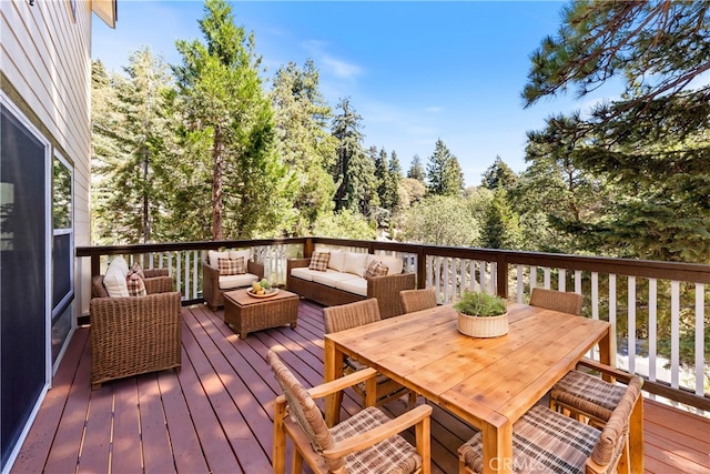 deck featuring an outdoor living space