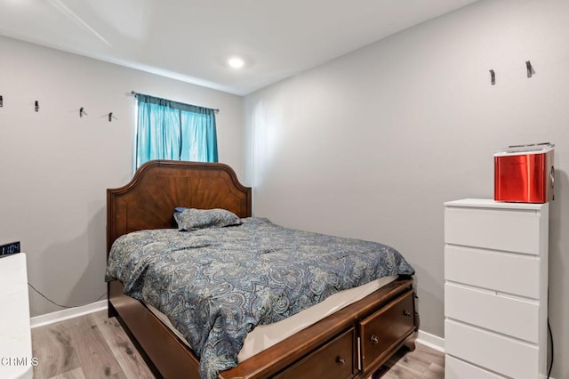 bedroom featuring light hardwood / wood-style flooring