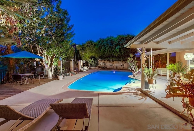 view of pool featuring a deck