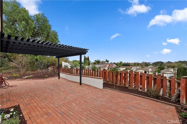 view of patio with a pergola