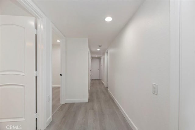 hall featuring light wood-type flooring