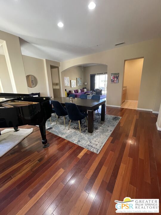 playroom with wood-type flooring