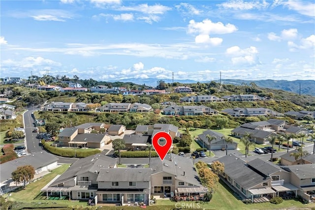 aerial view with a residential view and a mountain view