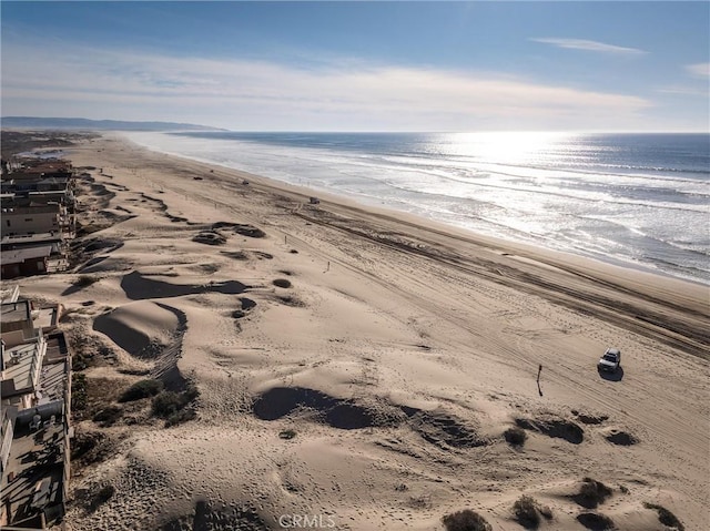 property view of water with a beach view