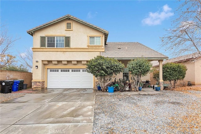 view of front property featuring a garage