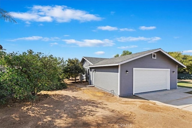 view of garage