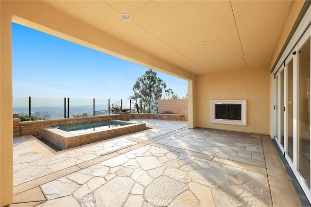 2598 E Temblor Ranch Dr, Brea, CA 92821 - view of patio / terrace featuring an in-ground hot tub and fence