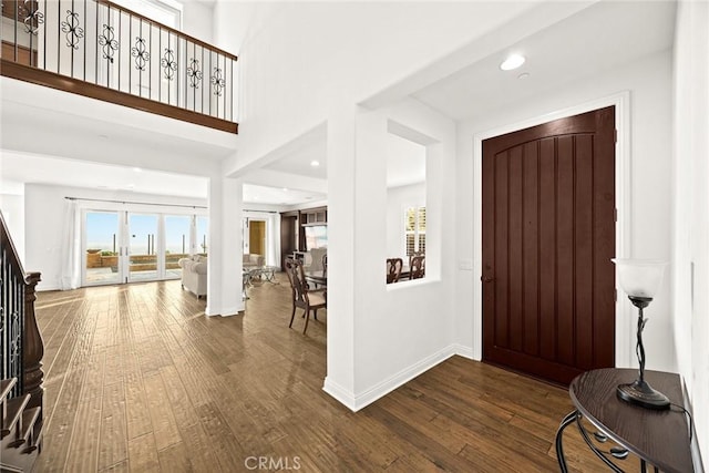 foyer with hardwood / wood-style floors