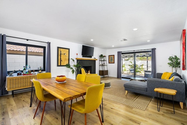 dining room featuring light wood-type flooring