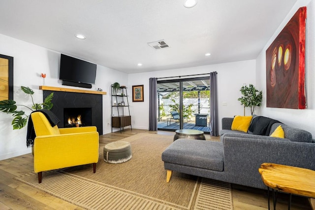 living room featuring hardwood / wood-style flooring