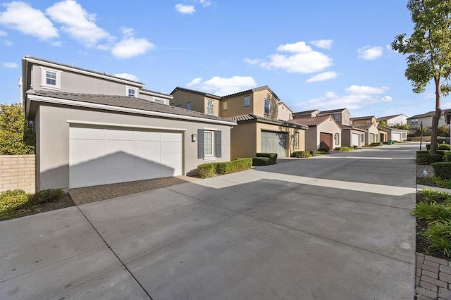 exterior space with a garage