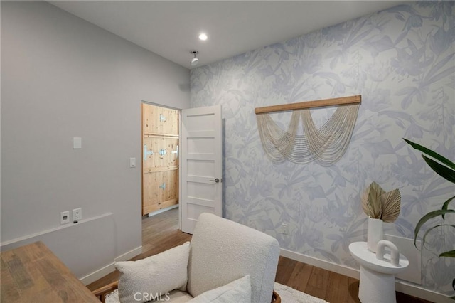 bathroom featuring wood-type flooring