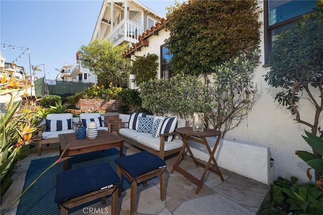 view of patio / terrace with an outdoor living space