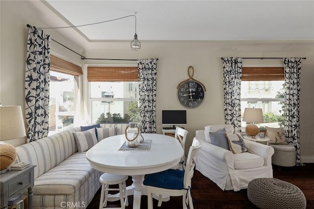 dining space featuring hardwood / wood-style flooring