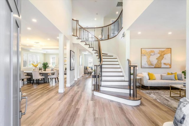 foyer featuring light wood-type flooring