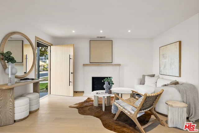 living room featuring light hardwood / wood-style flooring