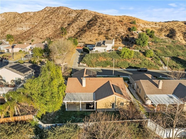 bird's eye view with a residential view and a mountain view