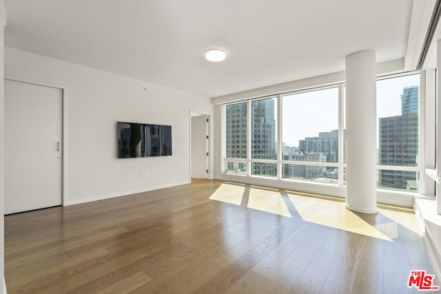 unfurnished living room with wood-type flooring