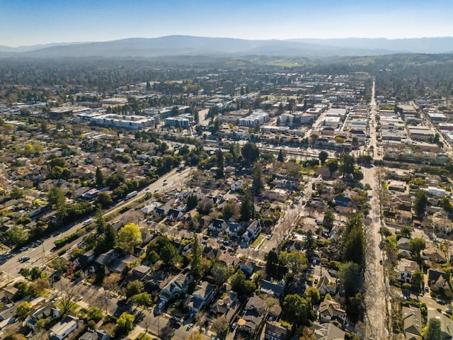 aerial view with a mountain view