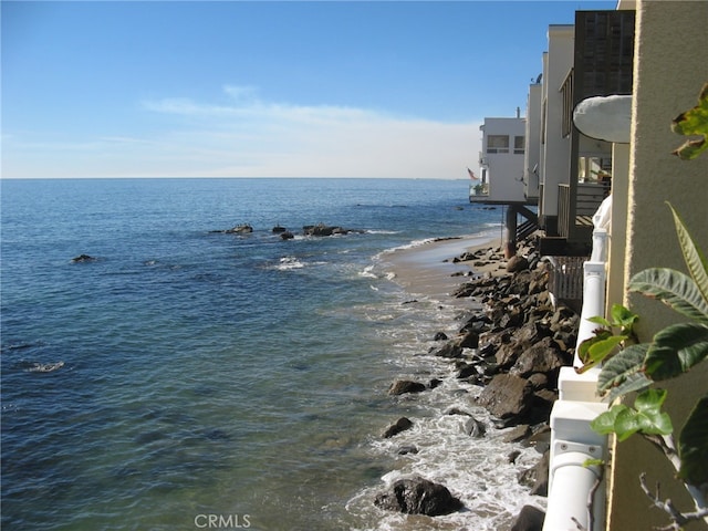 property view of water with a beach view