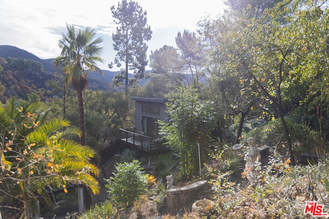 exterior space with a mountain view