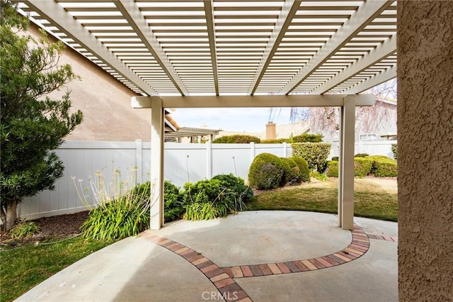 view of patio with a pergola