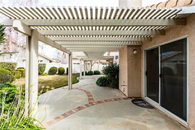 view of patio / terrace with a pergola