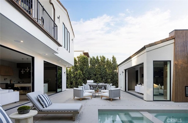 view of patio with an outdoor hangout area