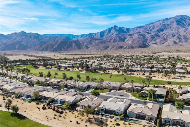 drone / aerial view with a mountain view