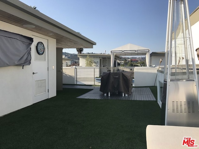 view of yard with a gazebo