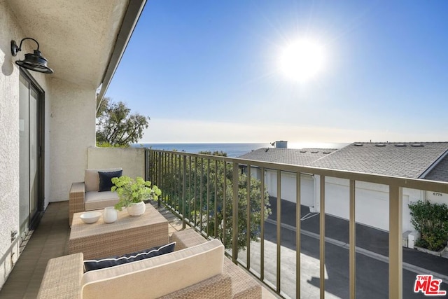 balcony with a water view