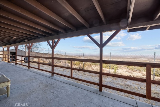 view of patio with an outdoor structure