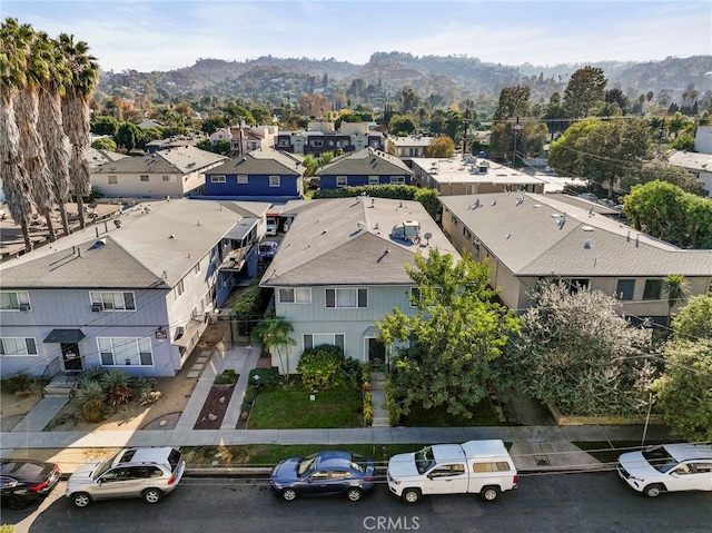 bird's eye view featuring a mountain view